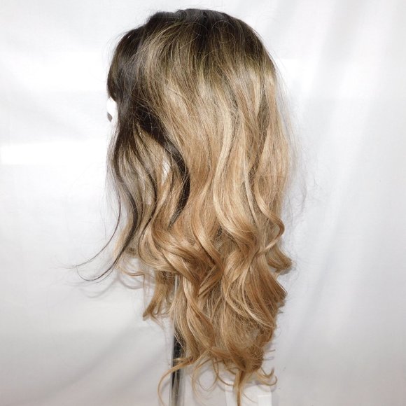 Two Tone Blonde Brown Wavy synthetic wig 22” Halloween Cosplay Dress up - - Picture 8 of 9